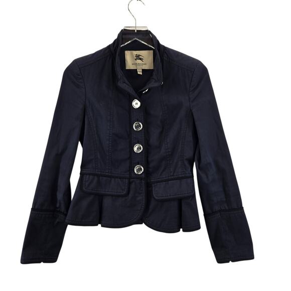 Burberry Jackets & Blazers - Burberry London Lightweight Military Jacket Women 4 XS Navy Blue Preppy Academia
